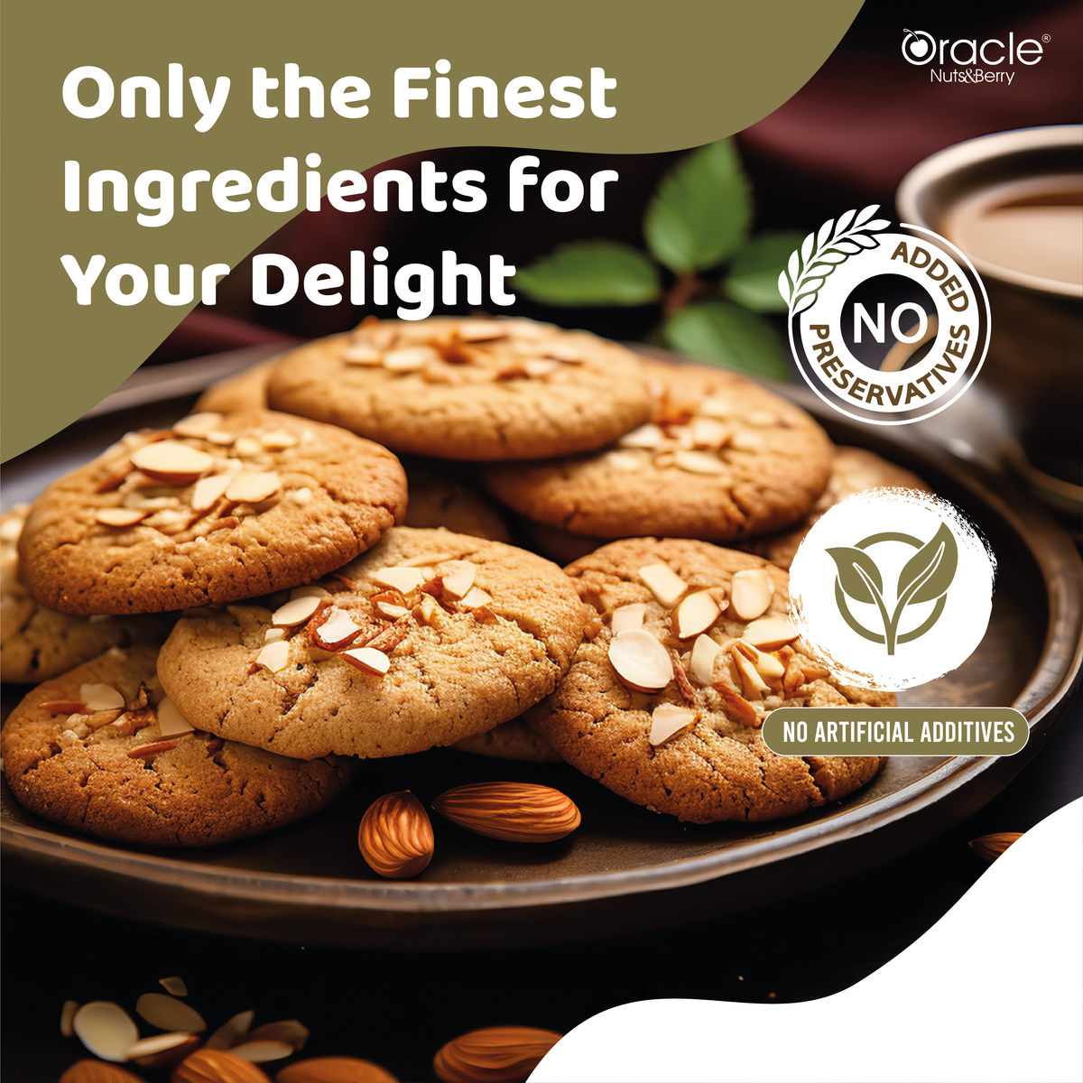 Oracle Nuts & Berry - 200gm Butter Almond Cookies - Crunchy, Soft & Delicious, Rich in Protein & Fiber, 100% Pure & Hygienic, Premium Baked Treat