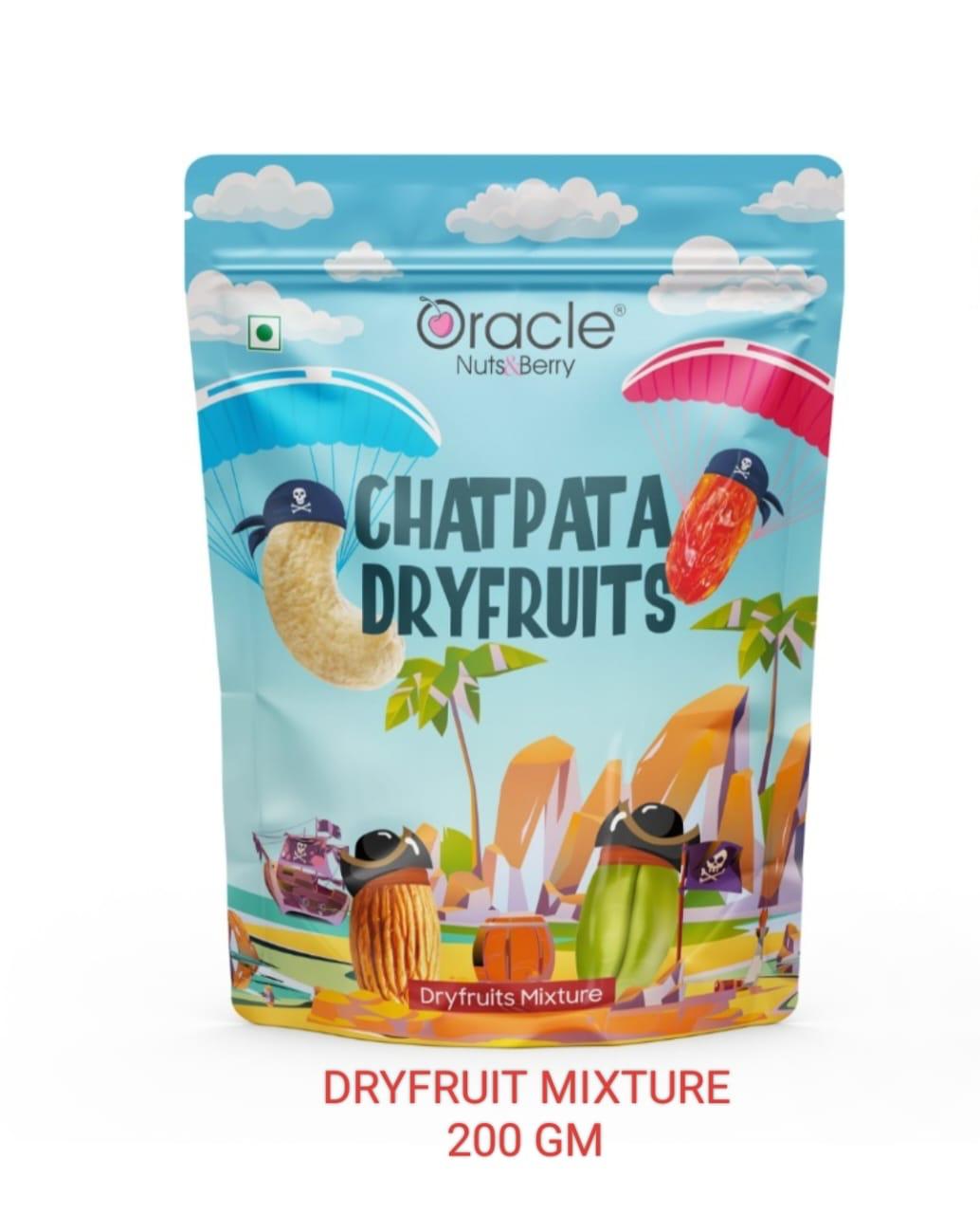 Chatpata Dryfruit Mix - 200gm (Roasted Almond, Cashew, Pistachio & Raisin) - Oracle Nut