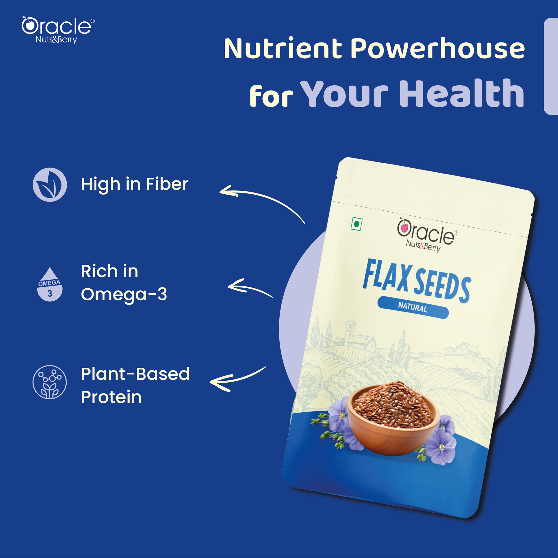 Natural Flax Seeds - Rich in Omega-3 & Fiber 200gm