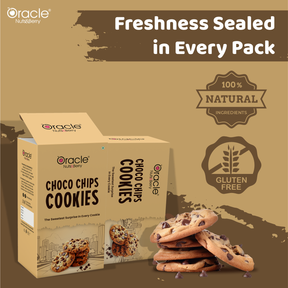 Oracle Nuts & Berry - 200gm Choco Chip Cookies - Soft, Crunchy & Delicious, Rich in Fiber & Protein, 100% Pure & Hygienic, Premium Baked Treat - Oracle Nut