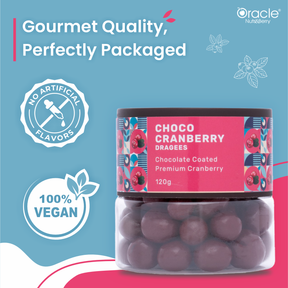 Choco Cranberry Dragees - Rich in Antioxidants & Fiber 120gm - Oracle Nut