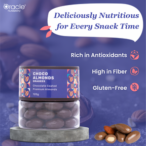 Choco Almonds Dragees - Rich in Vitamin E & Magnesium 120gm - Oracle Nut