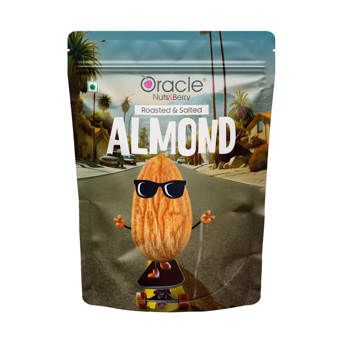 Oracle Nuts & Berry - 200gm Roasted Salted Almonds - Crunchy & Delicious, Rich in Vitamin E & Protein, 100% Pure & Hygienic, Premium Snack - Oracle Nut