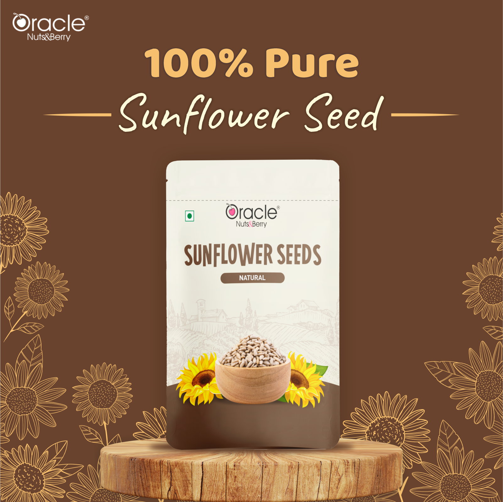 Natural Sunflower Seeds - Rich in Vitamin E & Protein 200gm - Oracle Nut