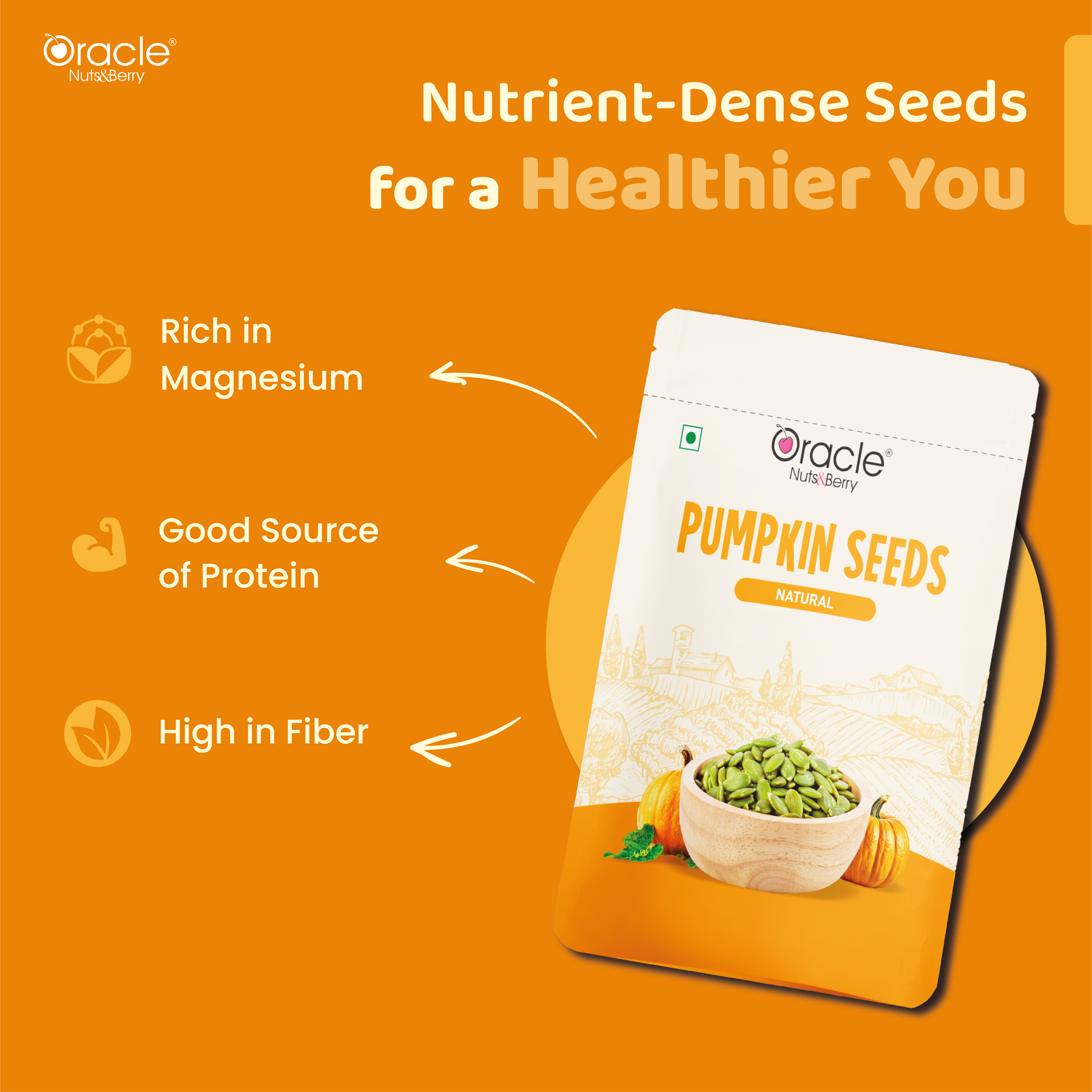 Natural Pumpkin Seeds - Rich in Protein & Magnesium 200gm