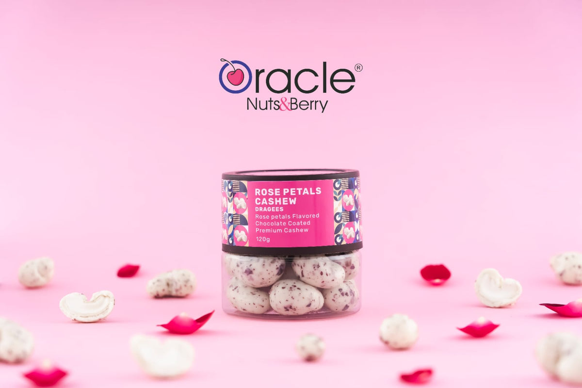 Chocolate Coated Rose Petals Cashew 120gm - Oracle Nut