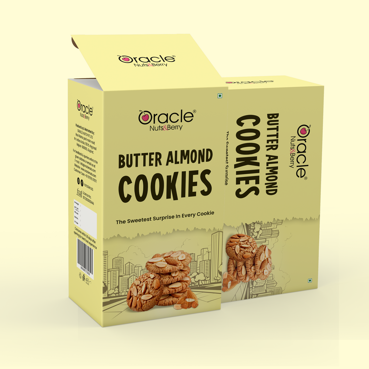 Oracle Nuts & Berry - 200gm Butter Almond Cookies - Crunchy, Soft & Delicious, Rich in Protein & Fiber, 100% Pure & Hygienic, Premium Baked Treat - Oracle Nut