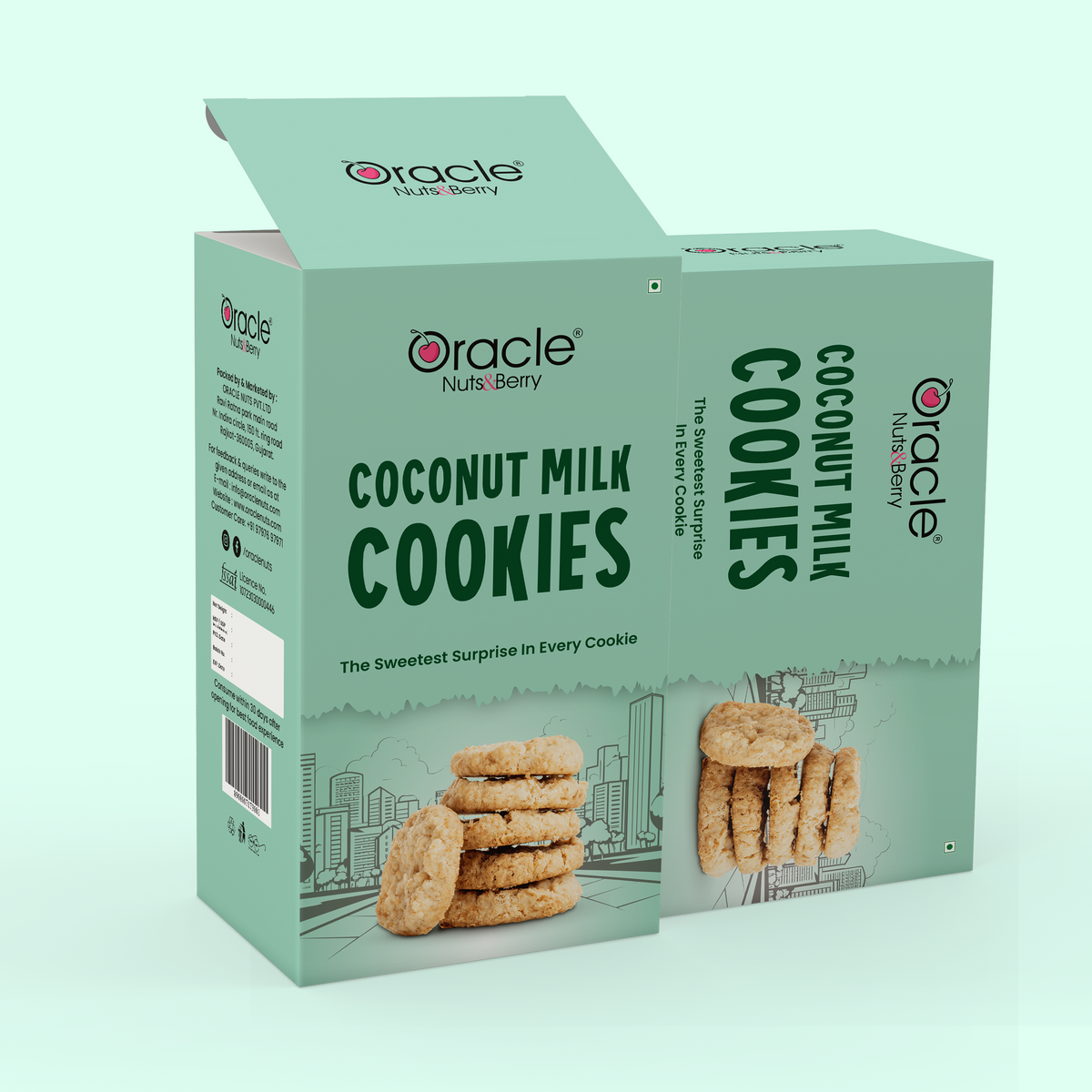 Oracle Nuts & Berry - 200gm Coconut Cookies - Soft, Chewy & Delicious, Rich in Fiber & Protein, 100% Pure & Hygienic, Premium Baked Treat - Oracle Nut