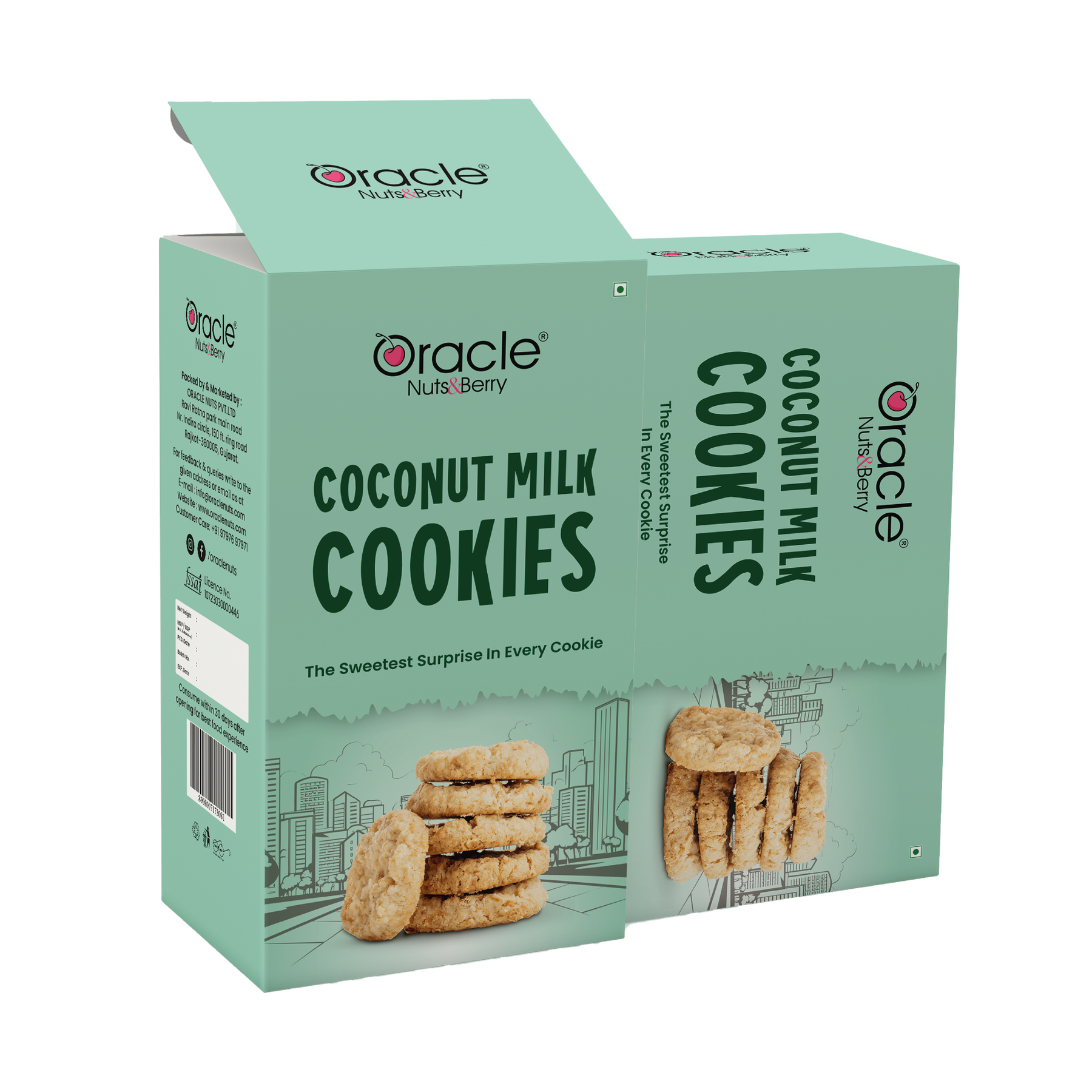 Oracle Nuts & Berry - 200gm Coconut Cookies - Soft, Chewy & Delicious, Rich in Fiber & Protein, 100% Pure & Hygienic, Premium Baked Treat