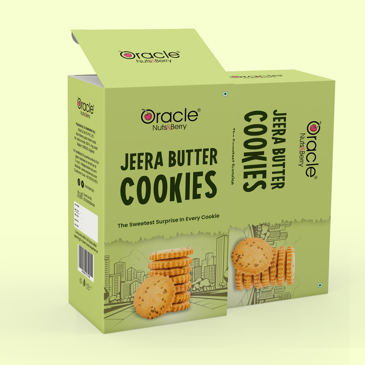 Oracle Nuts & Berry - 200gm Jeera Cookies - Crunchy, Aromatic & Delicious, Rich in Fiber & Antioxidants, 100% Pure & Hygienic, Premium Baked Treat - Oracle Nut