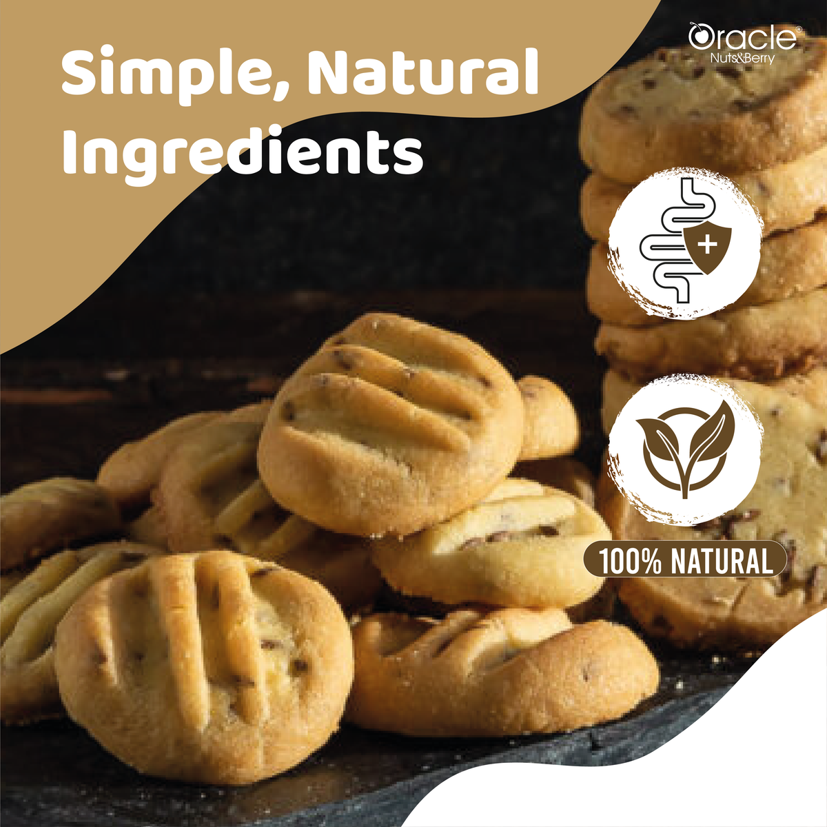 Oracle Nuts & Berry - 200gm Jeera Cookies - Crunchy, Aromatic & Delicious, Rich in Fiber & Antioxidants, 100% Pure & Hygienic, Premium Baked Treat